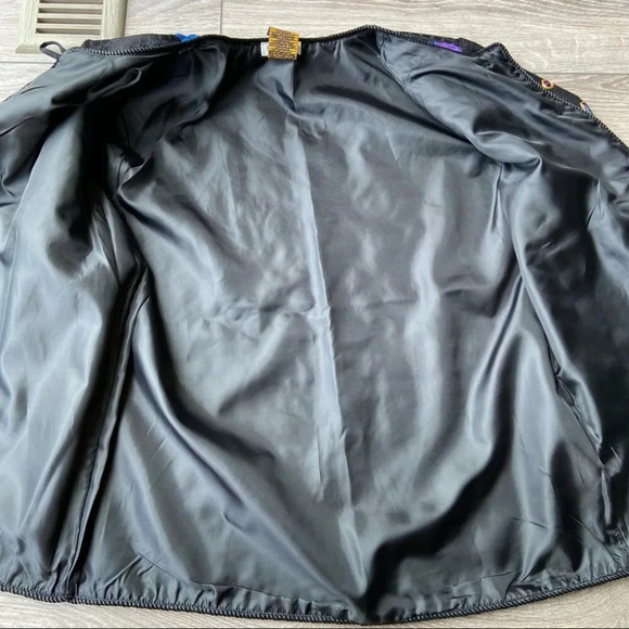 Vintage Bellessa Art Abstract Embroidery  Patchwork Colourblock Jacket - Picture 8 of 14